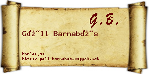 Gáll Barnabás névjegykártya